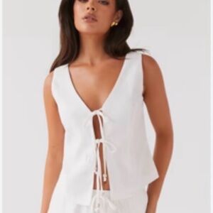 a new day White Tie-Front Top